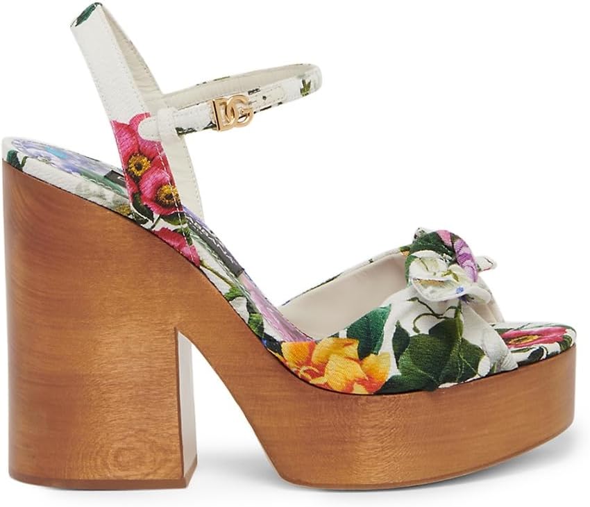 Dolce&Gabbana Floral 125MM Platform Wedge Sandals