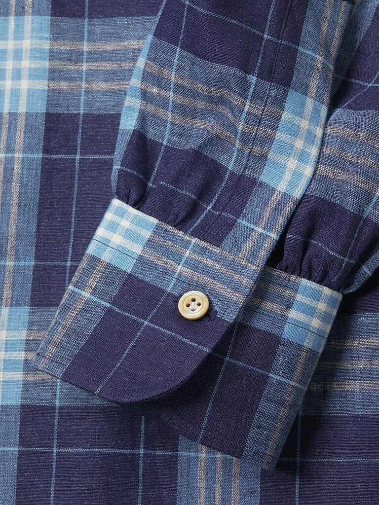 Kiton Large Plaid Linen-Blend Shirt