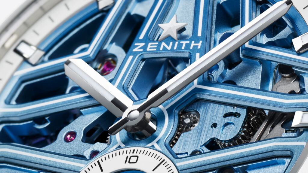 DEFY Skyline Skeleton Blue Gradient Dial