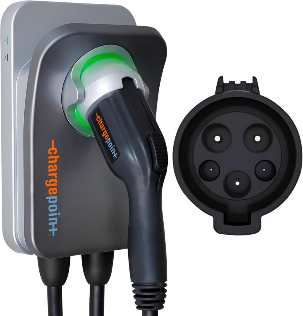 ChargePoint HomeFlex Level 2 EV Charger J1772, Hardwired for Electric Car - Fast Smart Battery Power Charging at Home for Electric Automobile Vehicles