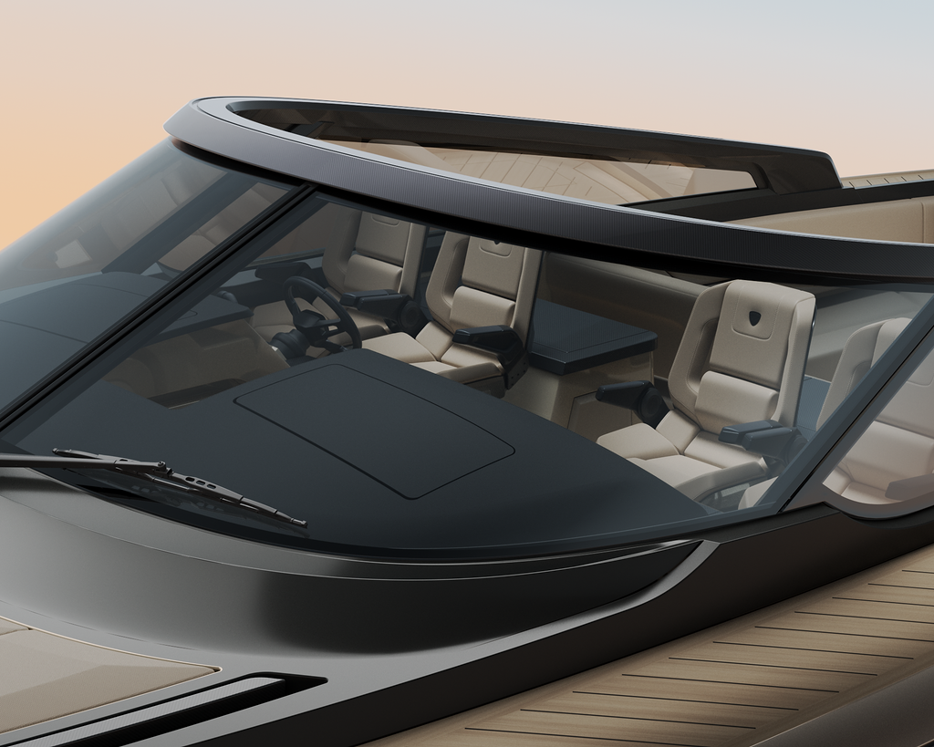 Wajer 55 luxury yacht, windshield