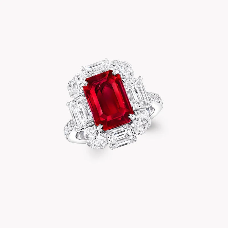 Graff Unique Solitaires-Emerald Cut Ruby