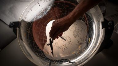 Vacheron Constantin La Quête du Temps astronomical automaton clock under a celestial dome at the Louvre